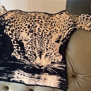 Angelica Black and Cream Leopard Print Blouse